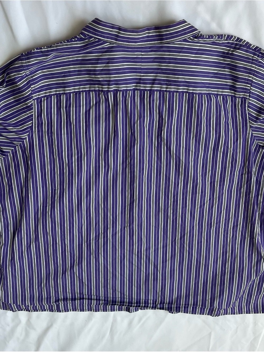 Lauren Ralph Lauren Purple & White Striped Button-Down Shirt - Picture 3 of 9